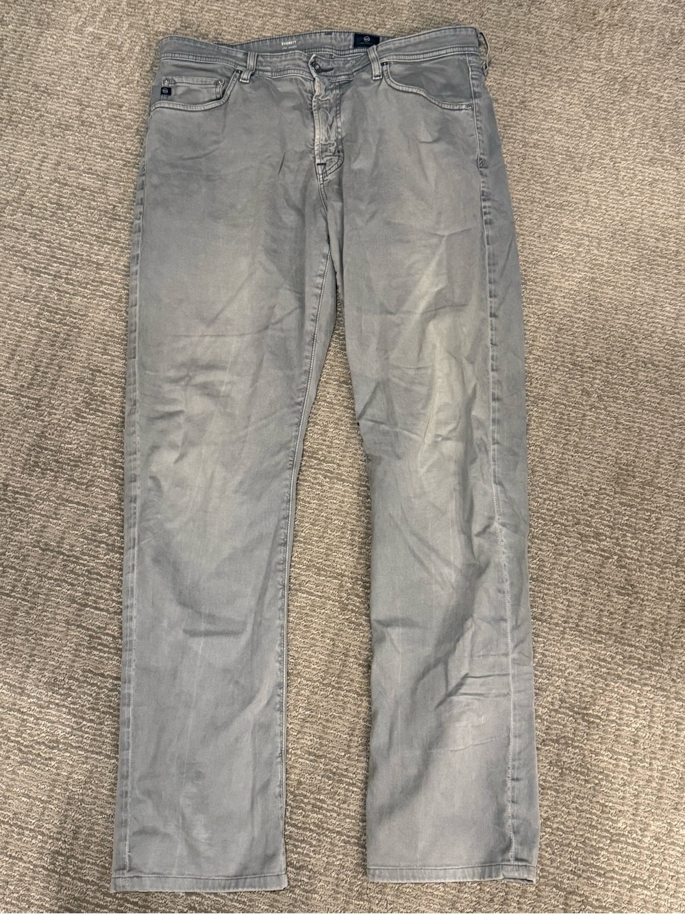 AG Men's Gray Straight-Leg Jeans Pants Everett 36x34 EUC